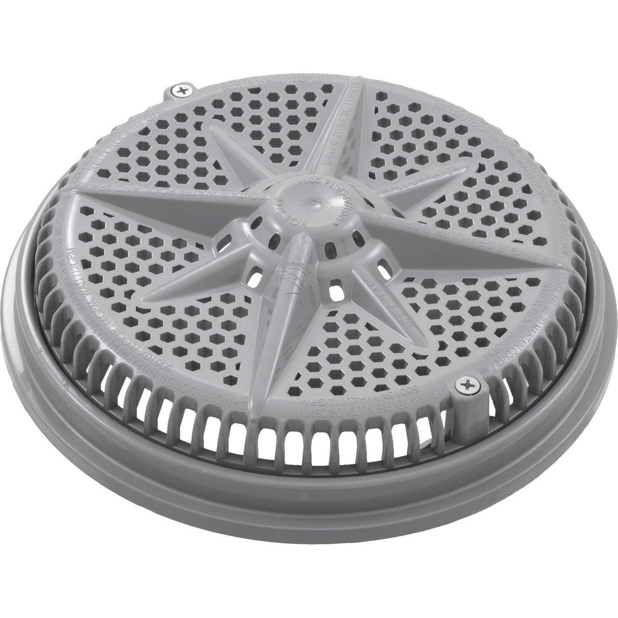 Main Drain Grate, PentairStarGuard, 8", 112gpm, Gray, Short Ring : 500106
