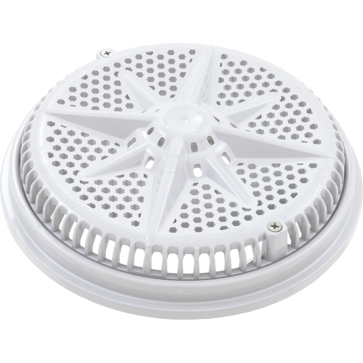 Main Drain Grate, PentairStarGuard, 8", 112gpm, White, Short Ring : 500103