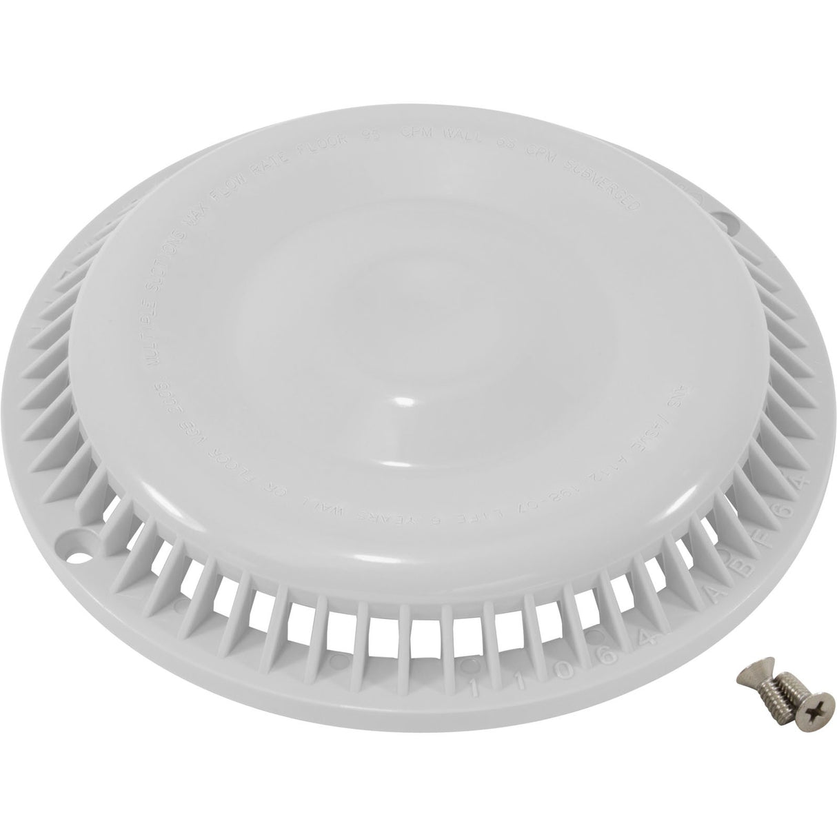 Main Drain Grate Only, Afras, Anti Vortex, White : 11064W