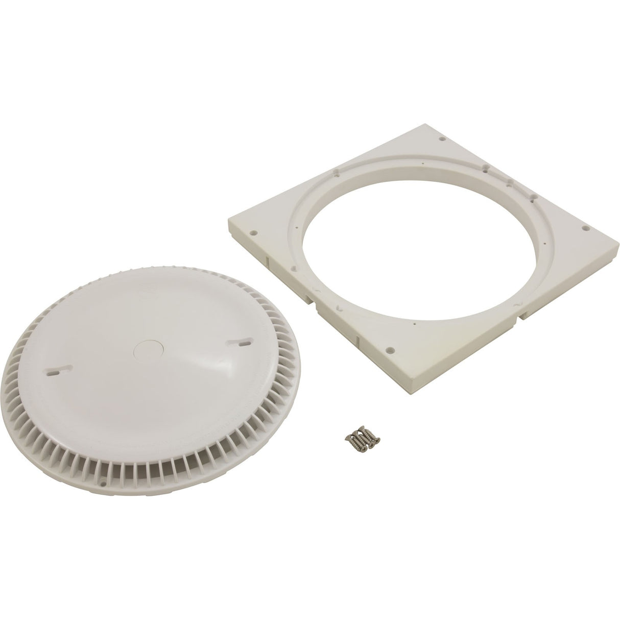 Main Drain Grate, Afras, 12" x 12" Square, w/SS Screws, Wht : 10064ACW