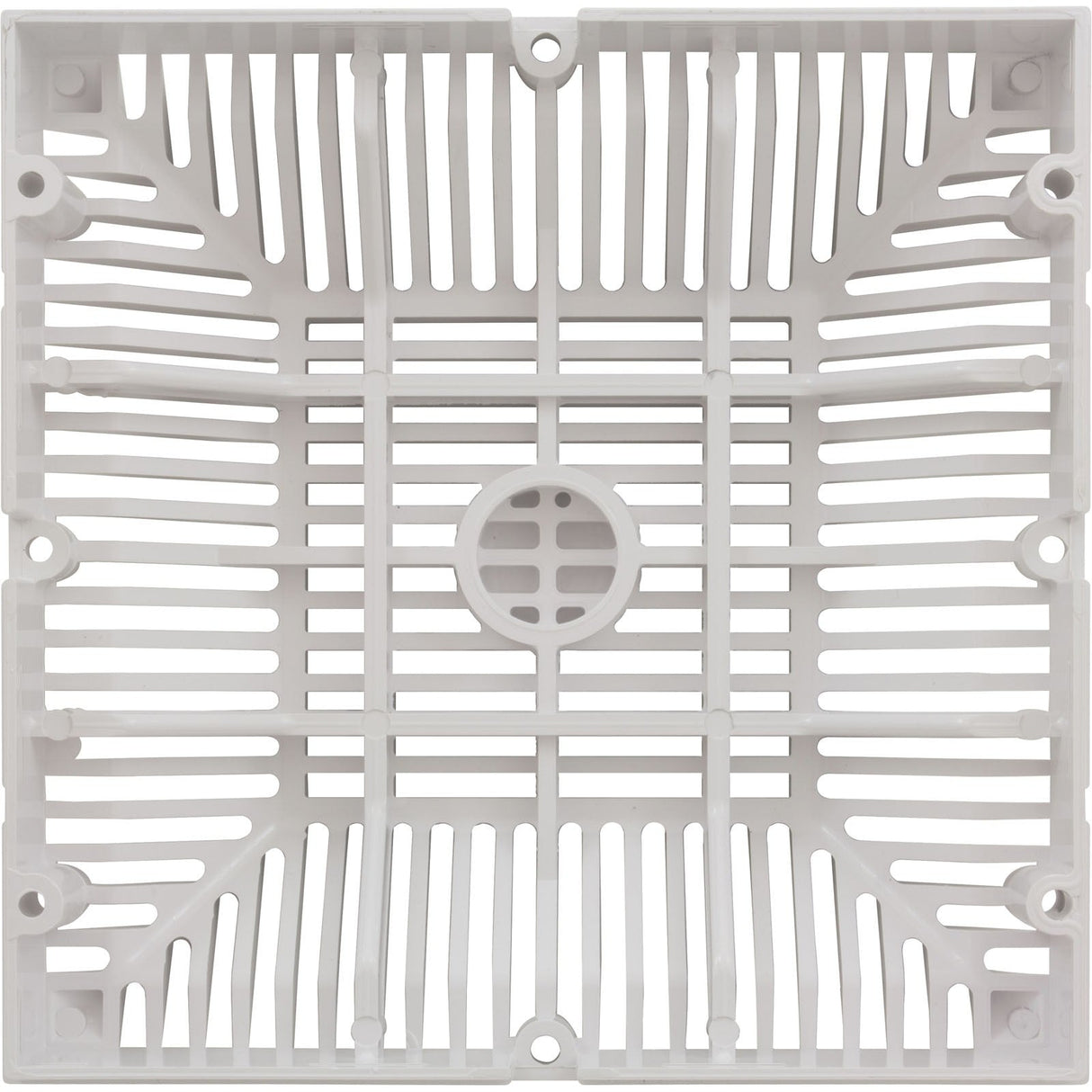 Main Drain Grate, Waterway 9" x 9" Square, White : 642-4790 V