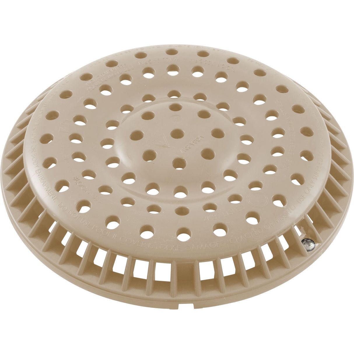 Main Drain Grate, WW Anti-Vortex, 8" Round, w/ Screws, Beige : 642-2159-BEI V