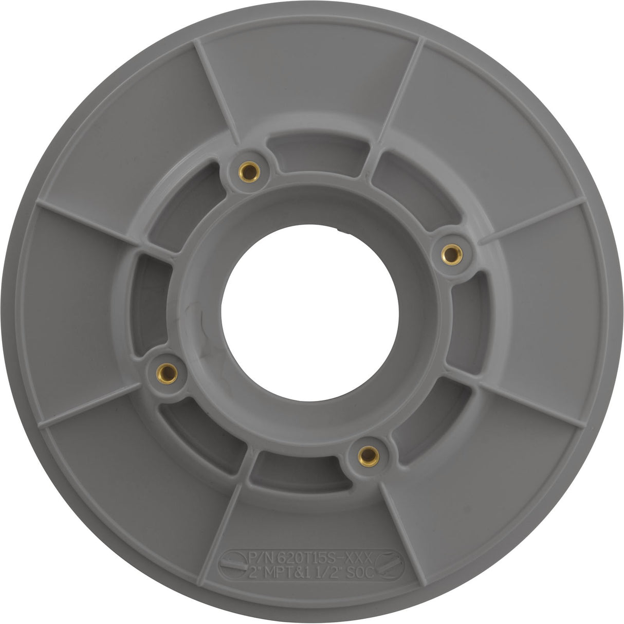 Wall Fitting, 6" dia, 2-3/8"hs, 2"mpt-1-1/2"s, Lt Gray : 620T15S103