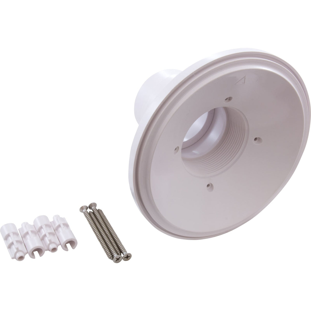 Wall Fitting, 6" dia, 2-3/8" Hole Size, 2" Slip, White : RND101