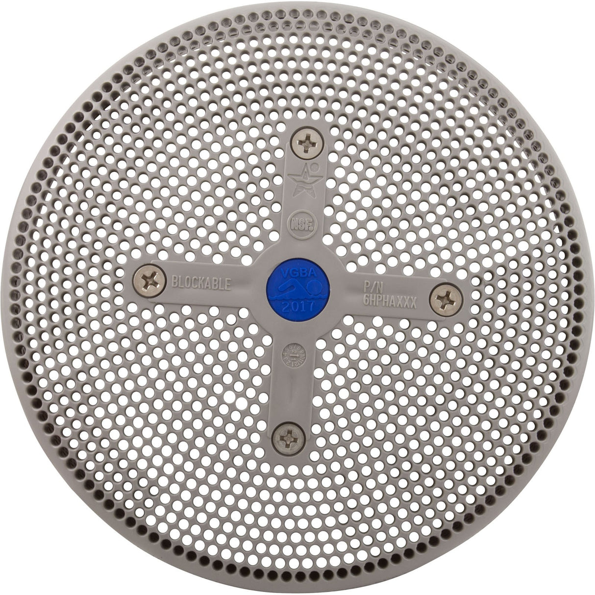 Suction Cover, HydroAir Repl, 6", 224gpm, w/Screws, Lt Gray : 6HPHA103