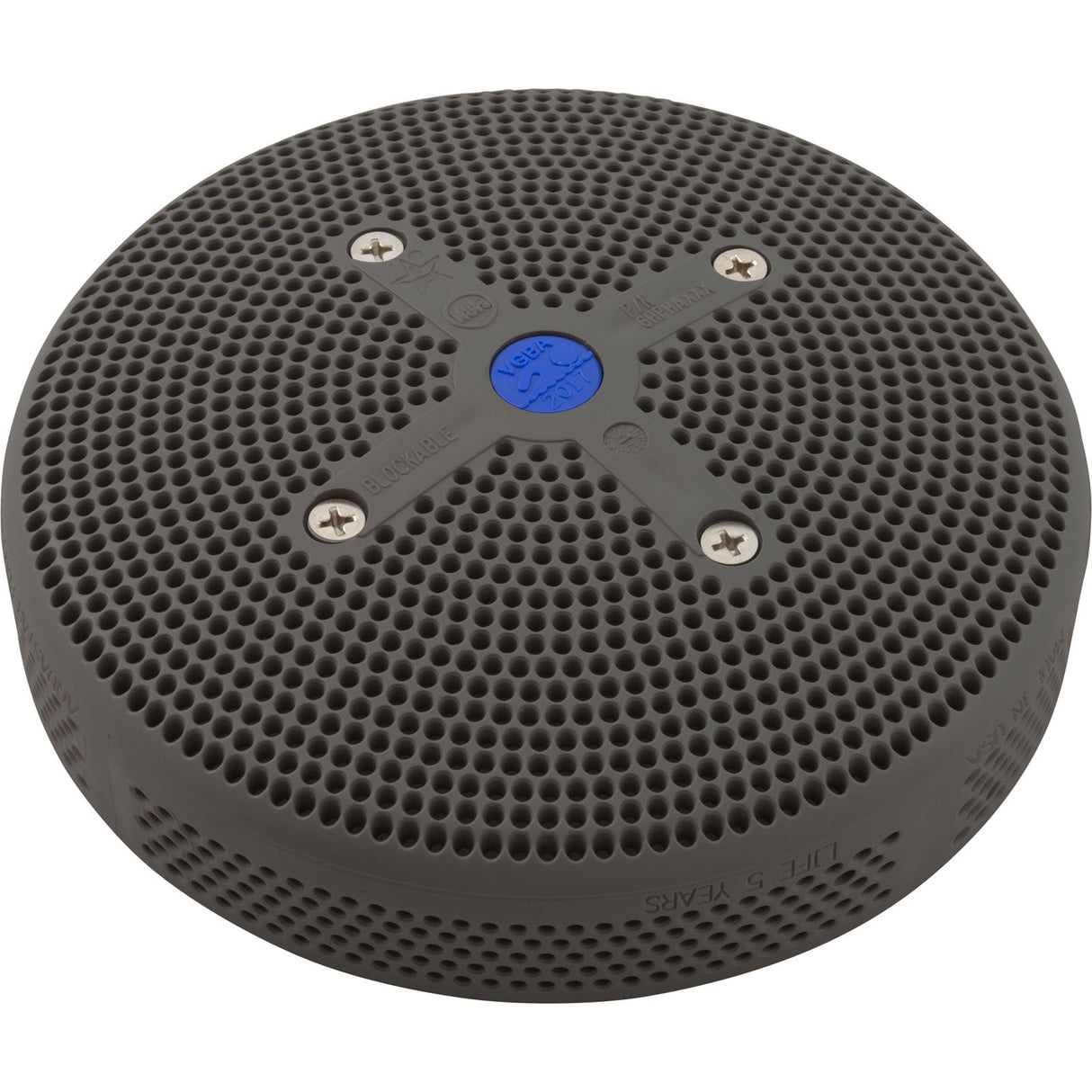 Suction Cover, HydroAir Repl, 6", 224gpm, w/Screws, Dk Gray : 6HPHA105