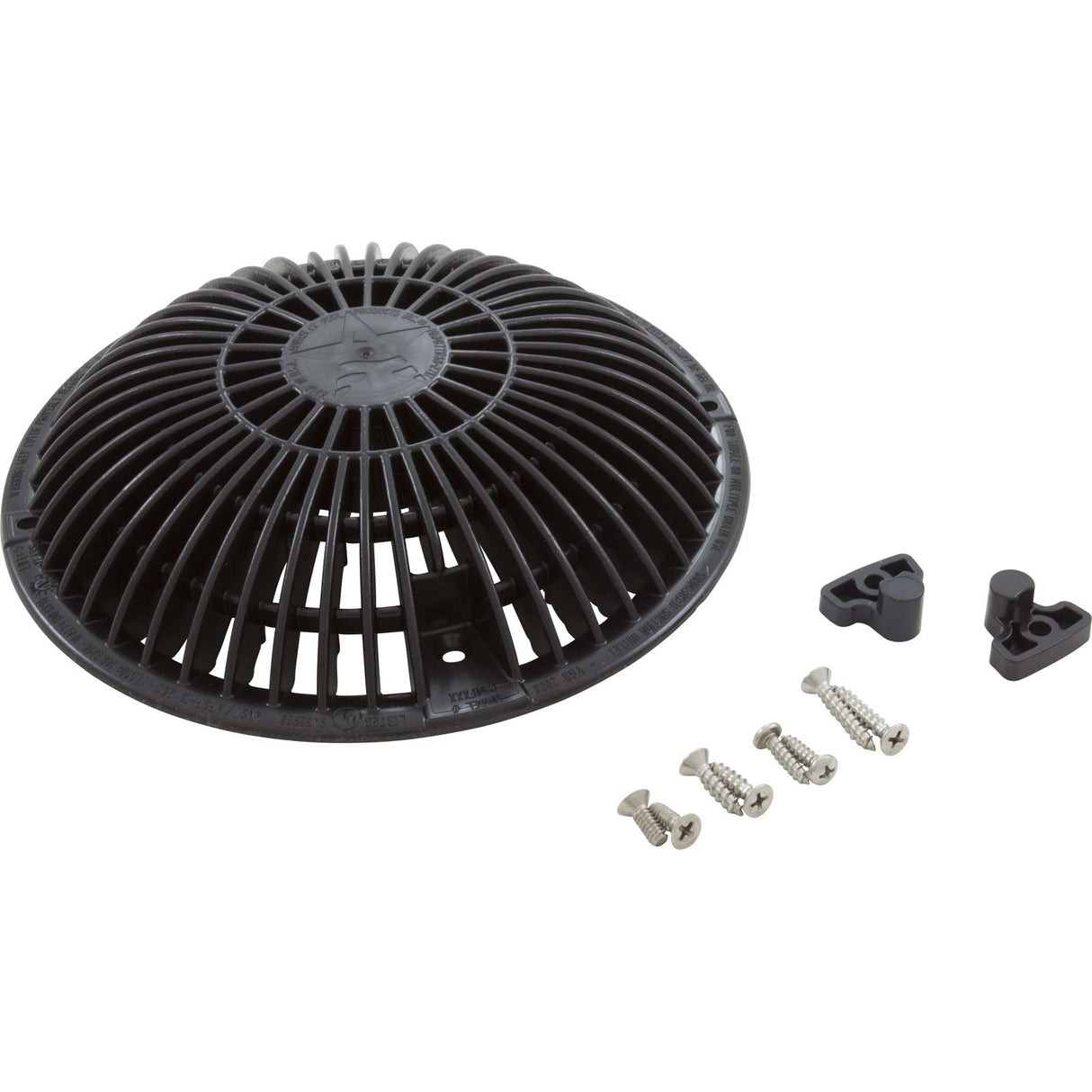 Main Drain Grate, Retro 8" Round, MoFlow, w/Hardware, Black : R8MF102