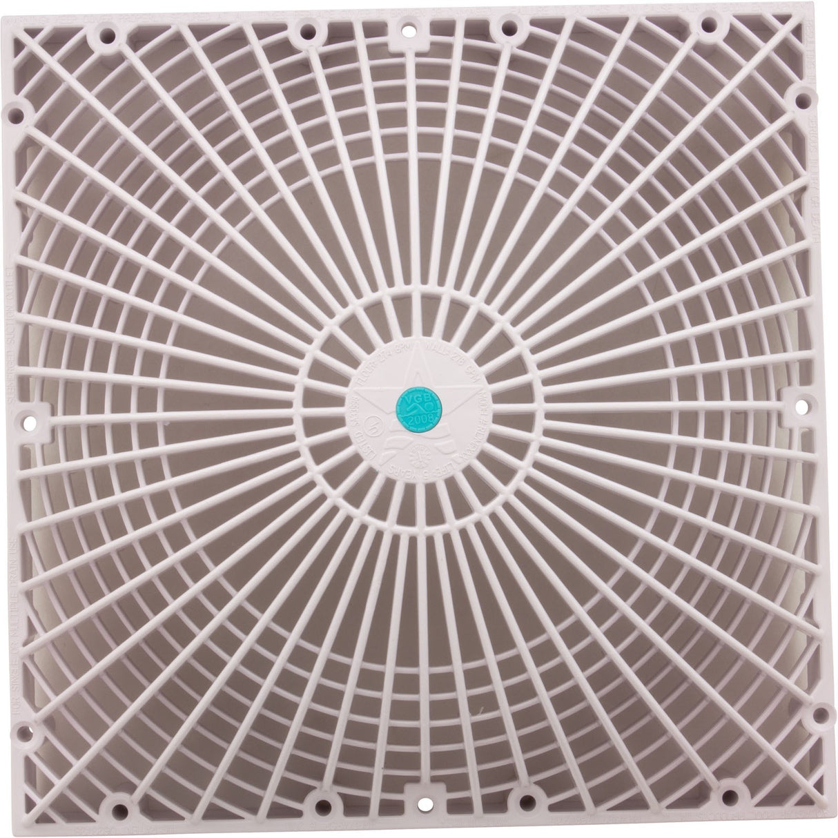 Suction Oulet Cover, AquaStar MoFlow, 12" Sq, Retro Fit, Wht : R12MF101