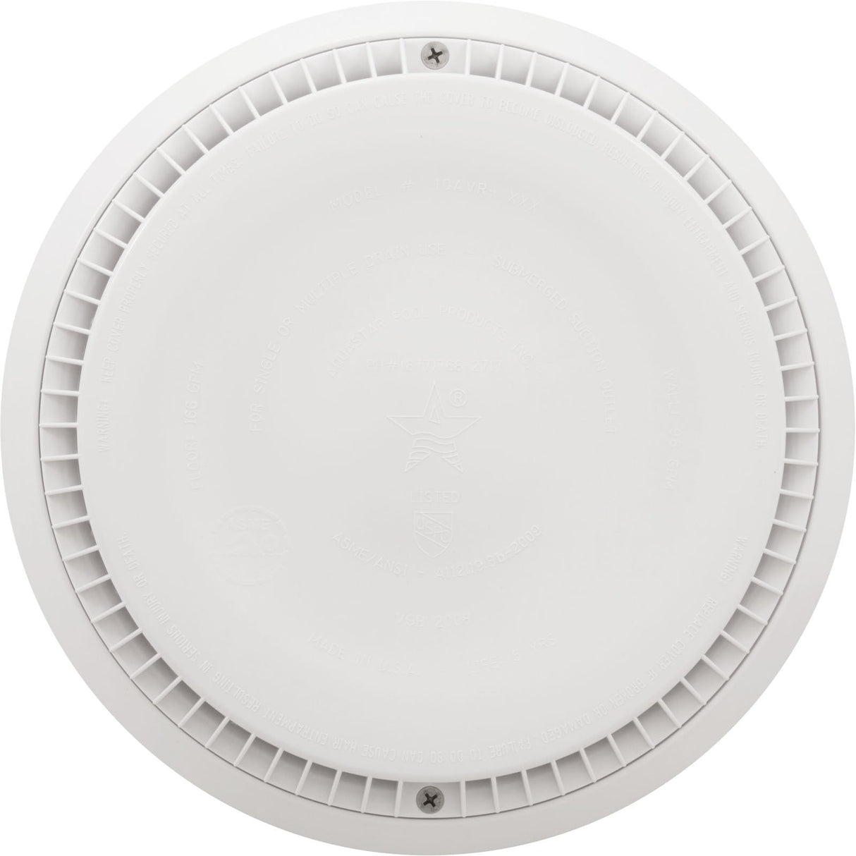 Cover, Aquastar, 10" Round, White, w/ Frame : 10AVR101