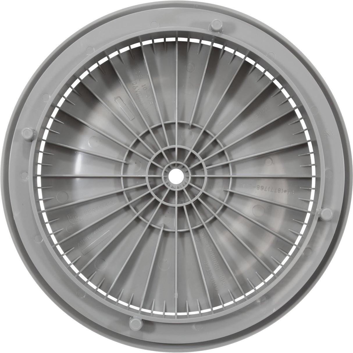 Cover, Aquastar, 10" Round, Gray, w/ Frame : 10AVR103