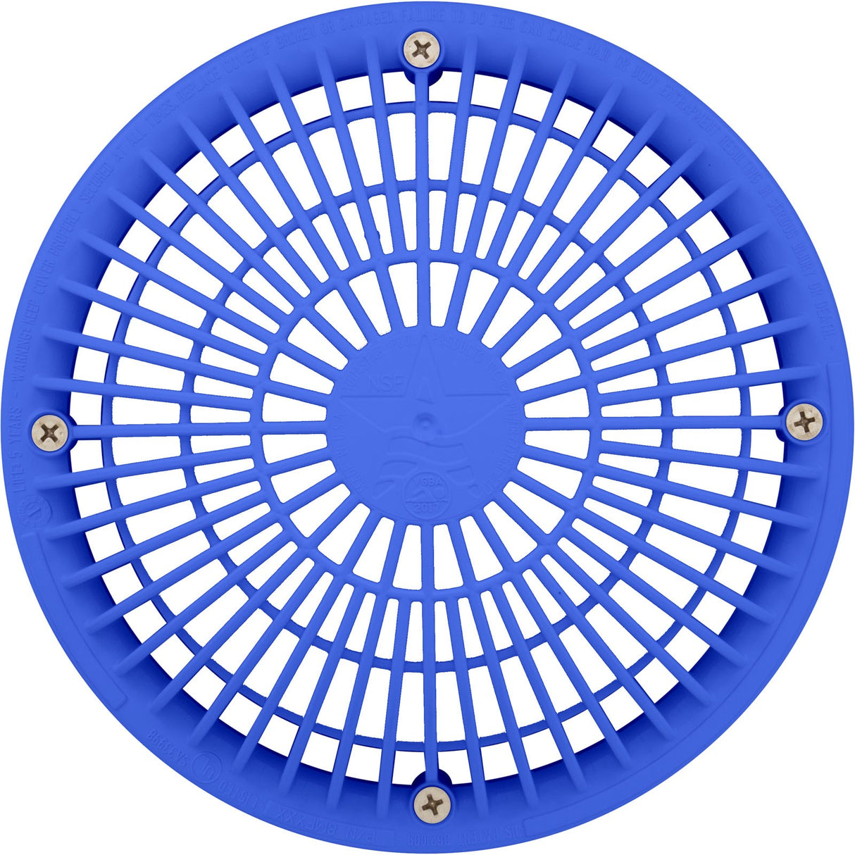 Suction Cover, AquaStar, 8" Round Moflow and Mud Frame, Blue : 8MF104