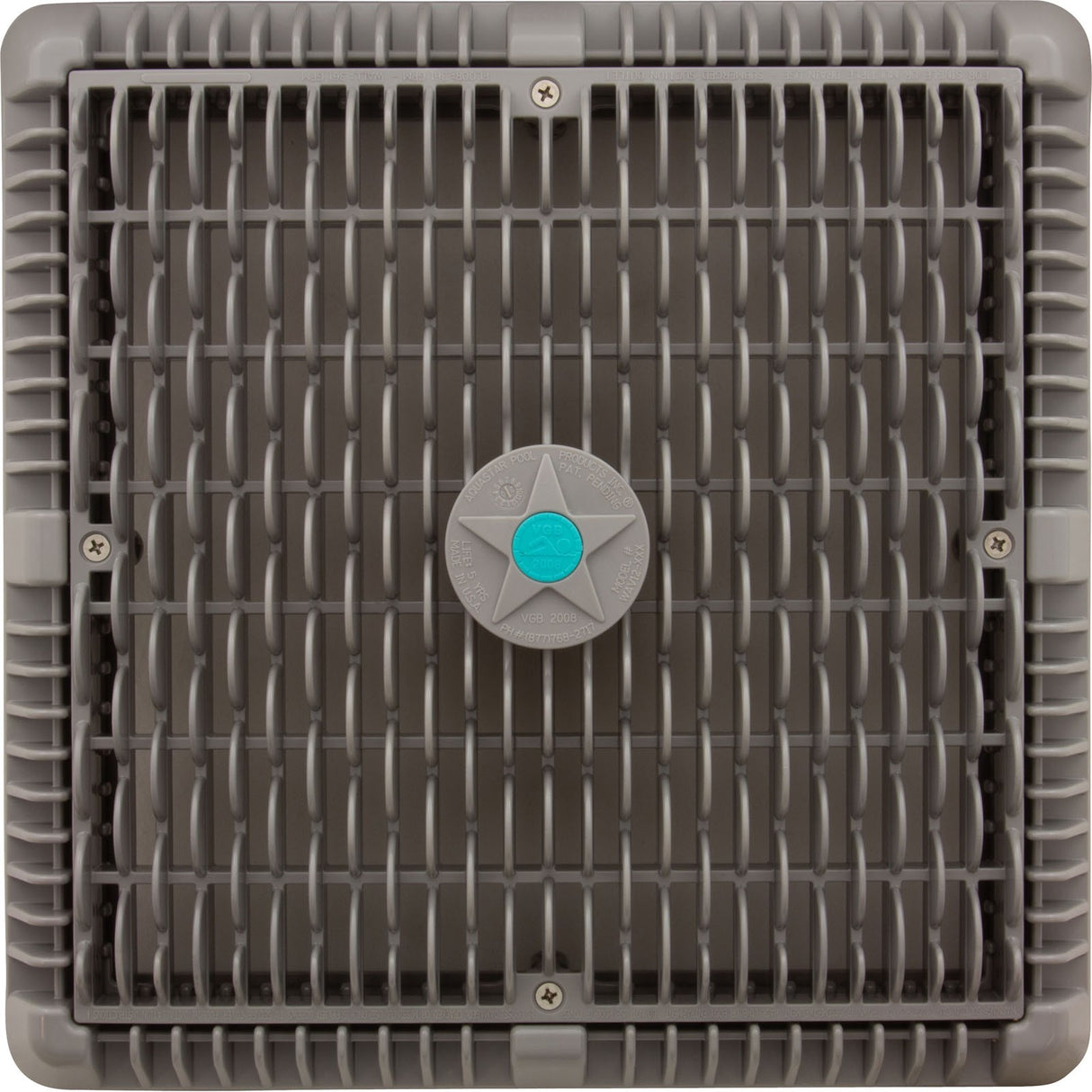 Main Drain Cover, Aquastar Wave, 12" Square, w/Fr, Lt Gry, VGB : WAV12WR103