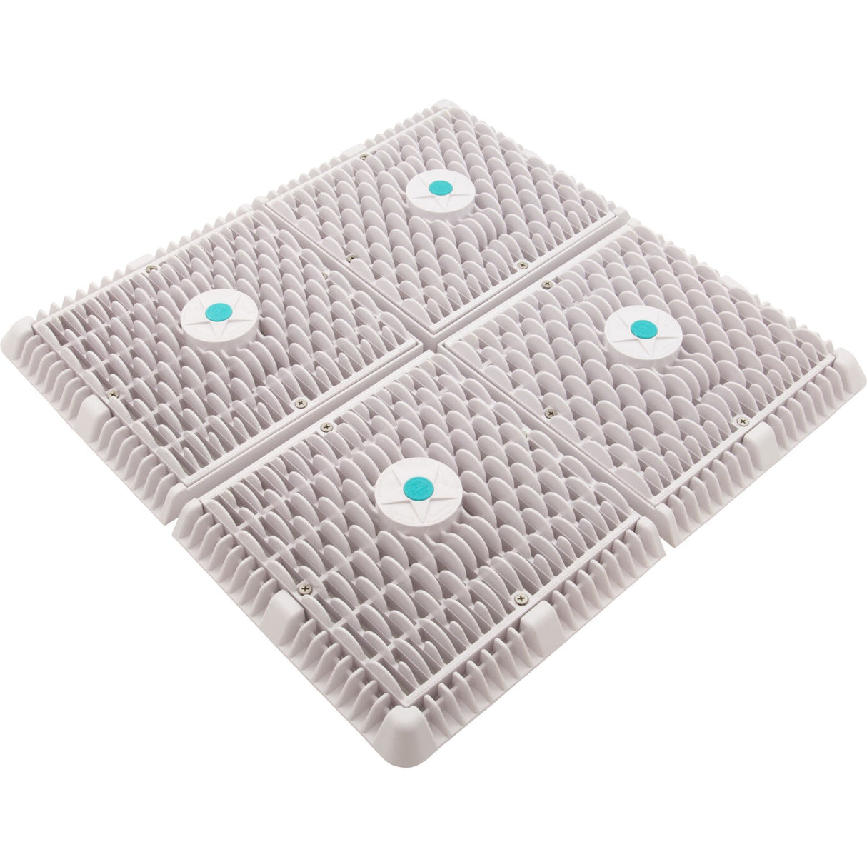 Main Drain Cover, Aquastar Wave, 18" Square (4x9) , w/Fr, Wht, VGB : WAV18WRNF101