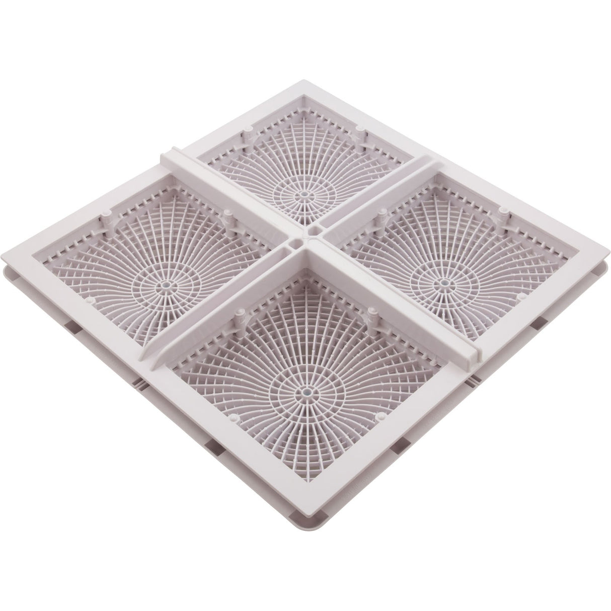 Main Drain Cover, Aquastar Star, 18" Square (4x9) , w/Fr, Wht, VGB : P18101