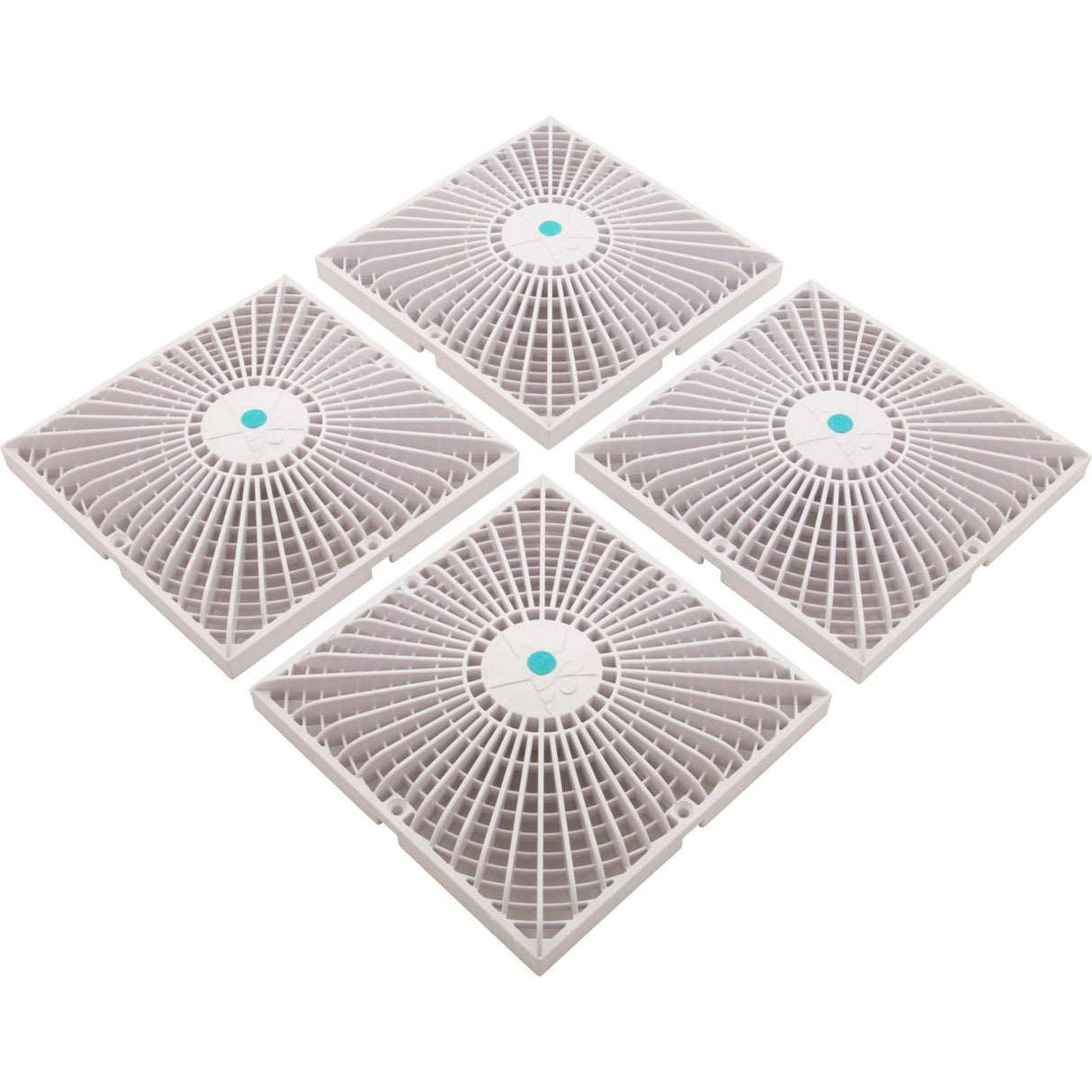 Drain Cover, Aquastar Star, 18" Square (4x9) , w/Risers, Wht, VGB : P18NF101