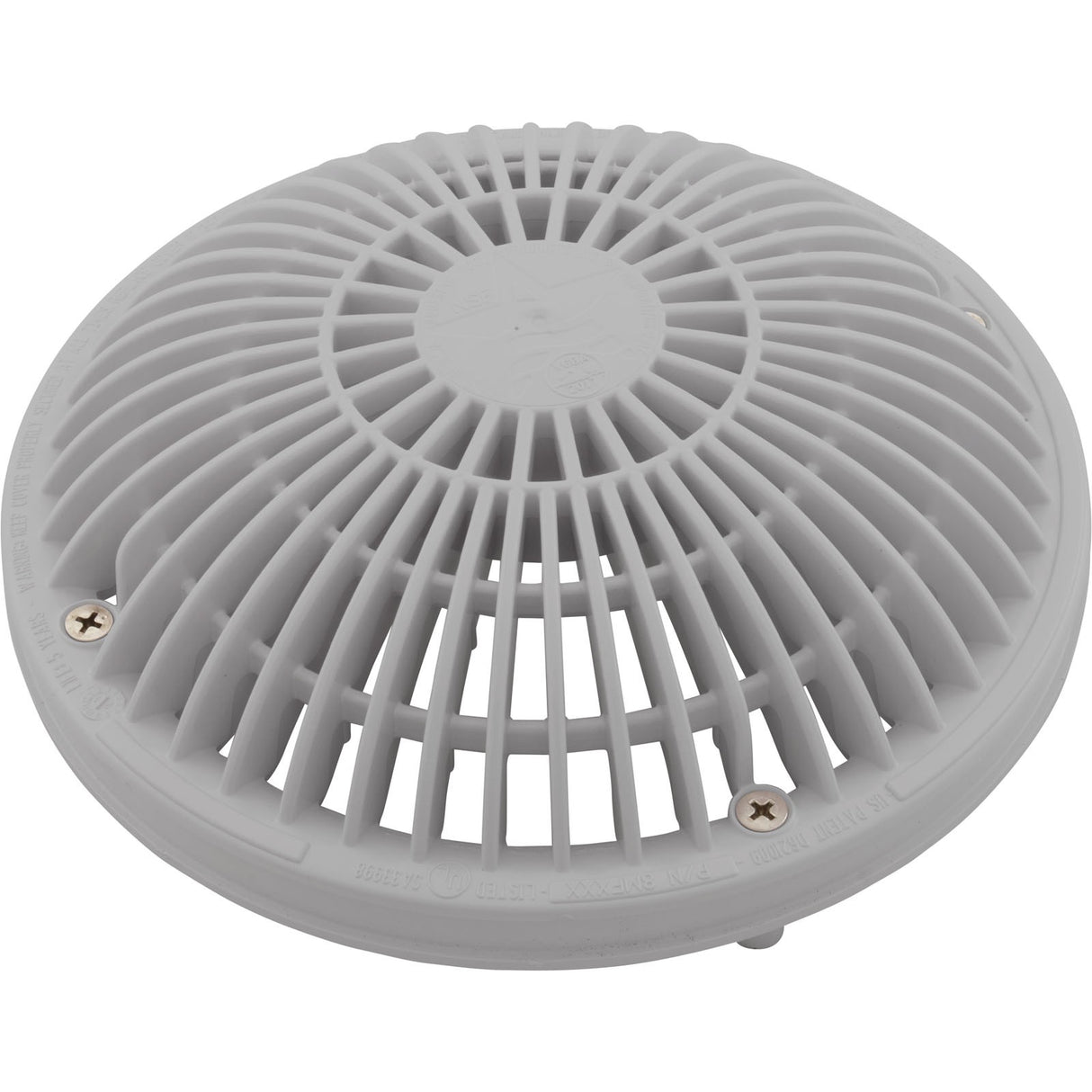 Main Drain Cover, Aquastar MoFlow, 8" Round, w/Fr, Lt Gry : 8MF103