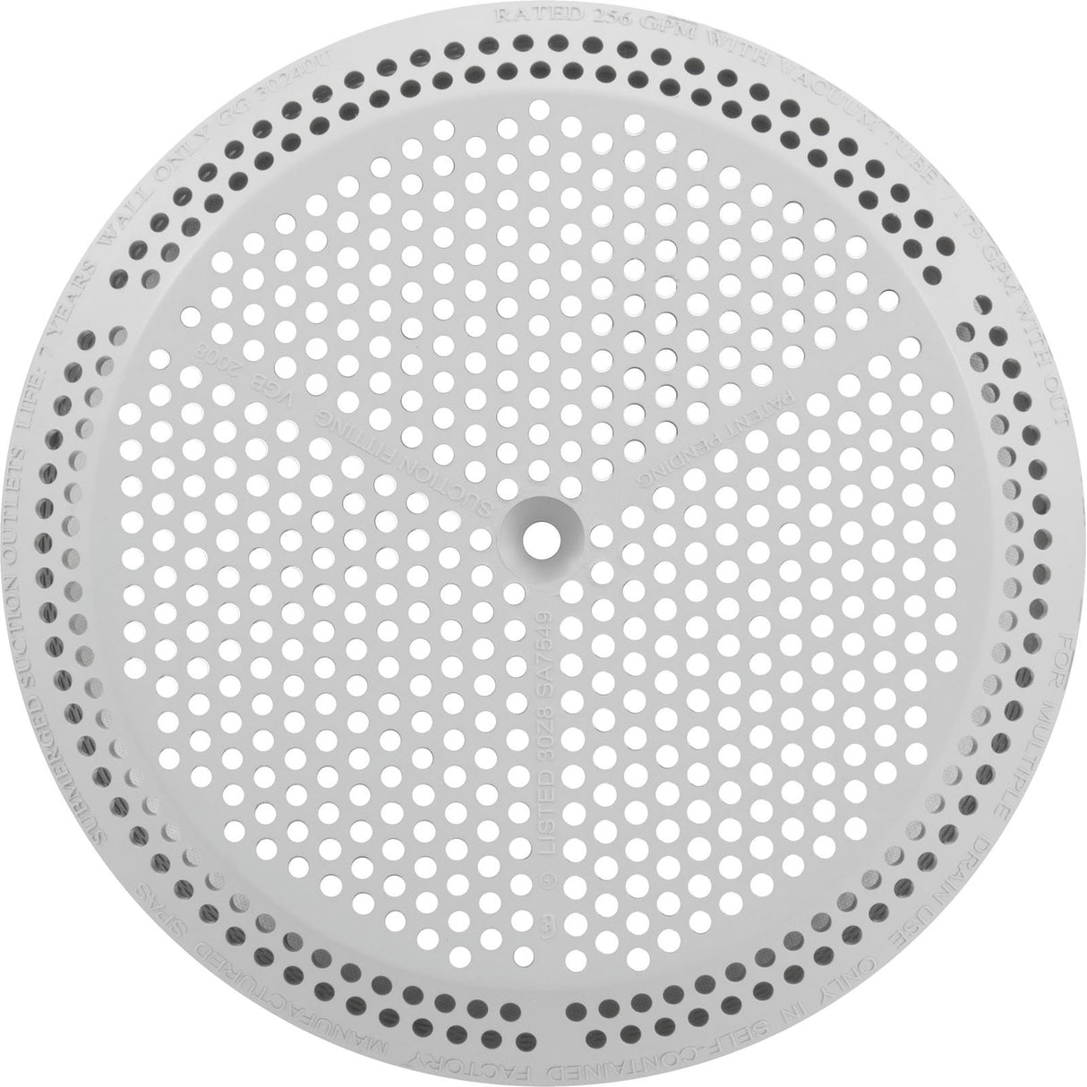Suction Cover, BWG/GG, 4-7/8", 179/256 gpm, White : 30240U-WH
