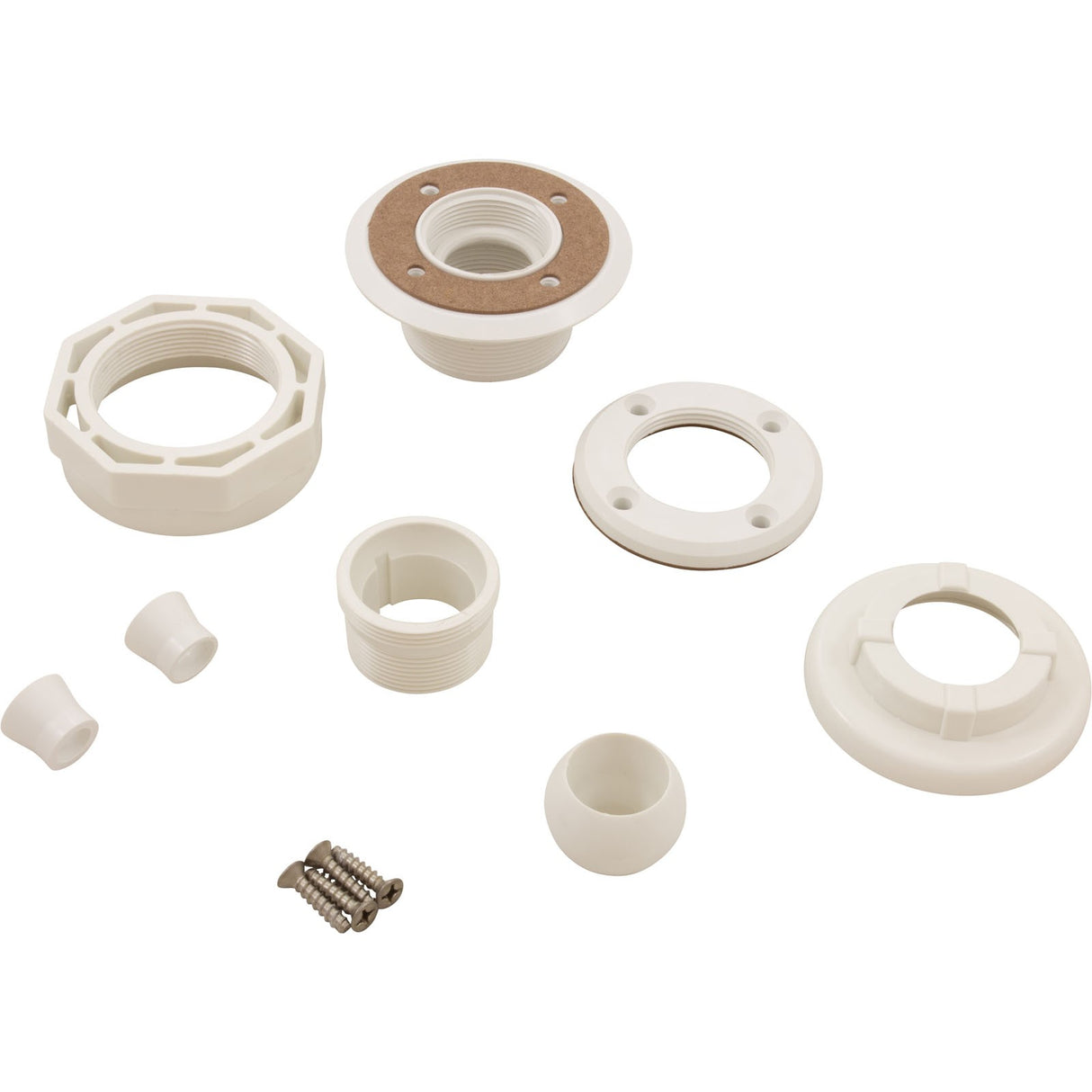 Inlet Fitting, Kafko, Equator, 1-1/2"fptx1-1/2"s, White, Complete : 20-0225-5