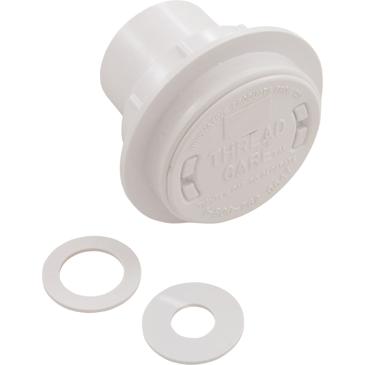Return Fitting/Inlet, Zodiac ThreadCare, 1.5" and 1", White : 3-3-110
