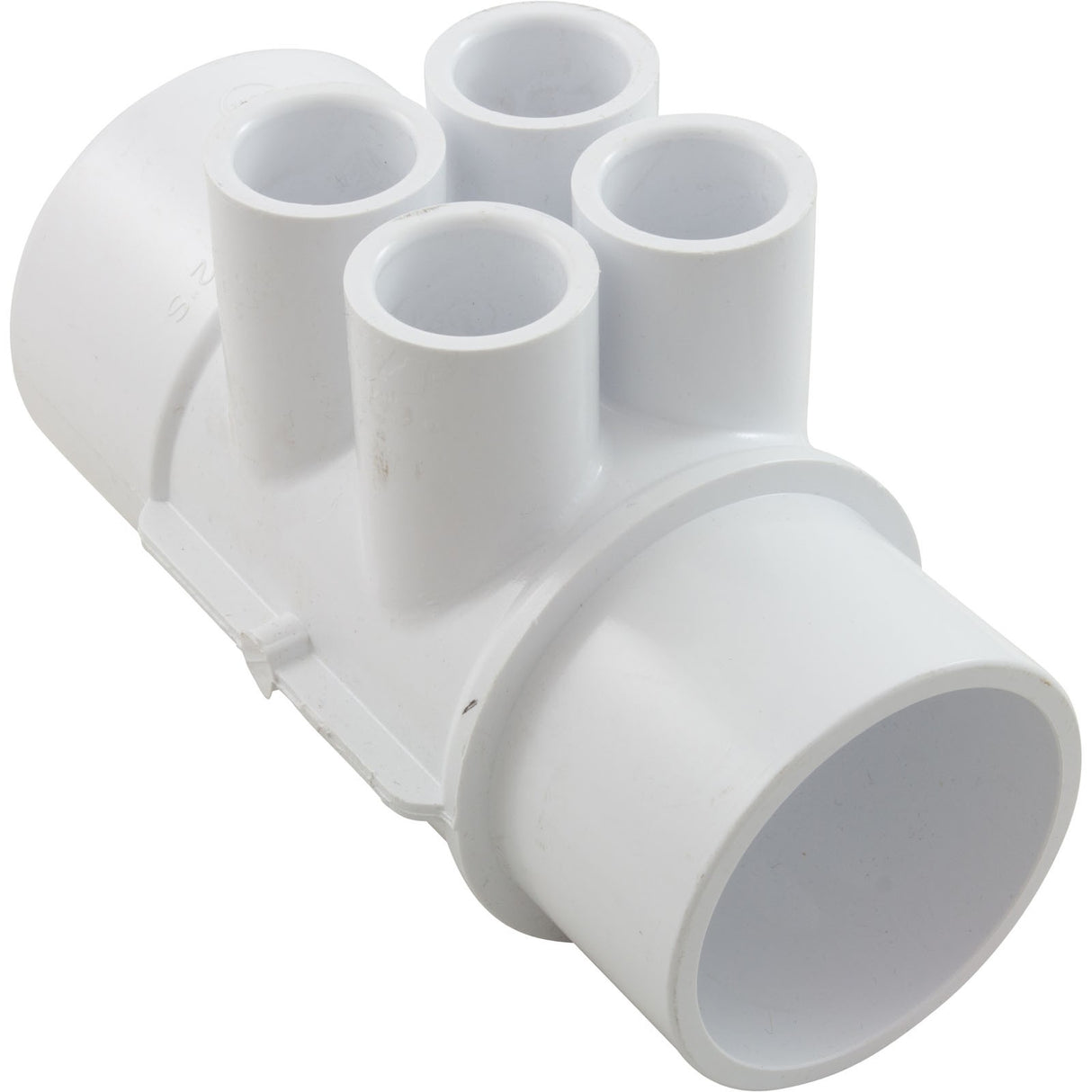Manifold, 1/2" Slip, 4 Port, Flow Thru, 2" Slip x 2" Spigot : 672-4250