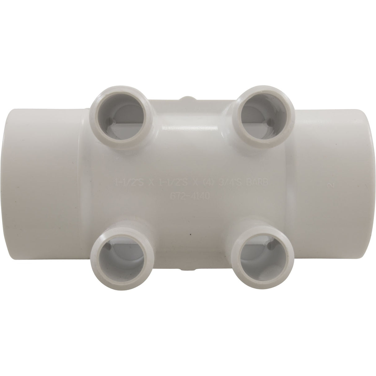 Manifold, 3/4" sb, 4 Port, FlowThru, 1-1/2"s x 1-1/2"s : 672-4140