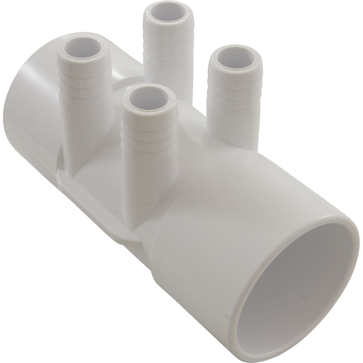 Manifold, 3/4" Barb, 4 Port, Flow Thru, 2" Slip x 2" Slip : 672-7110