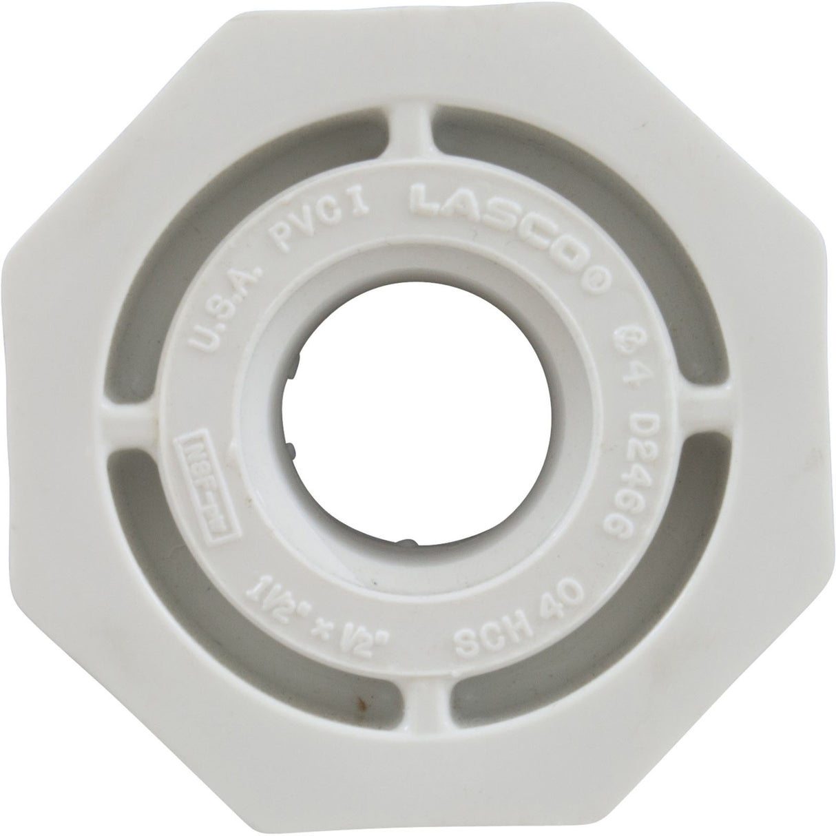 Reducer, Lasco, 1-1/2"mpt x 1/2"fpt, PVC, SCH40 : 439-209