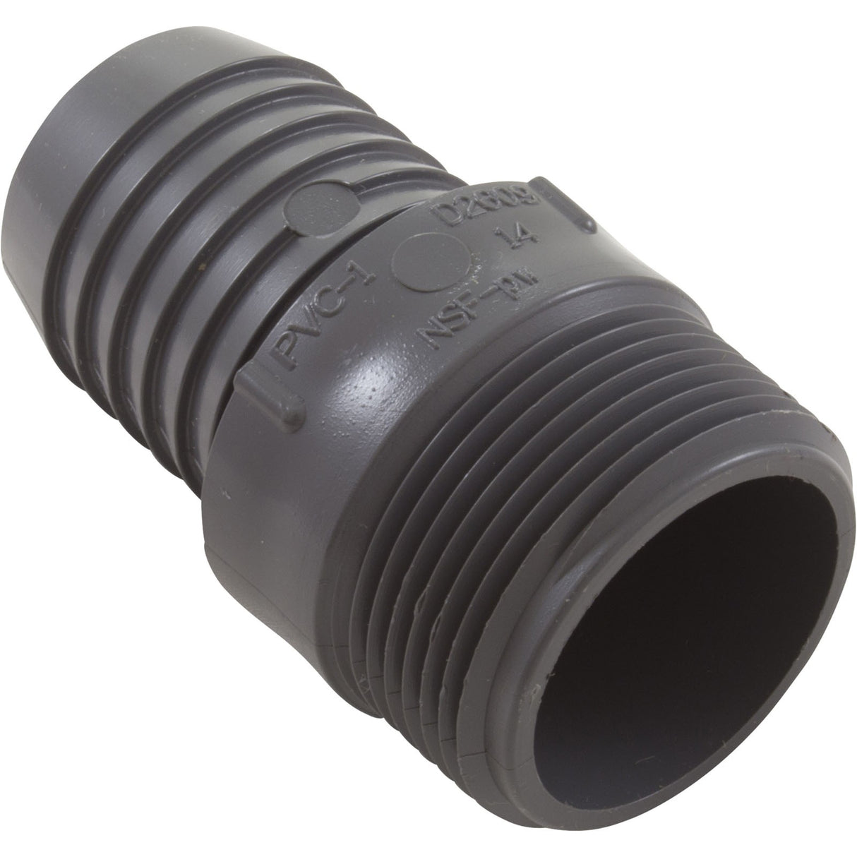 Barb Adapter, Lasco, 1-1/4"mpt x 1-1/4"b, Hose, PVC : 1436012