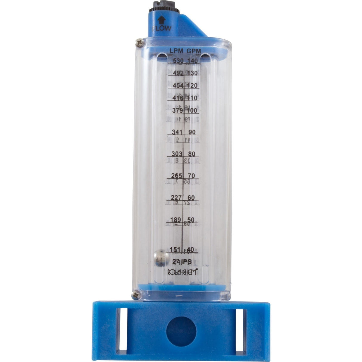 Flowmeter, Rola-Chem Vertical Mount, 2" PVC, 30-150 GPM : 570351V