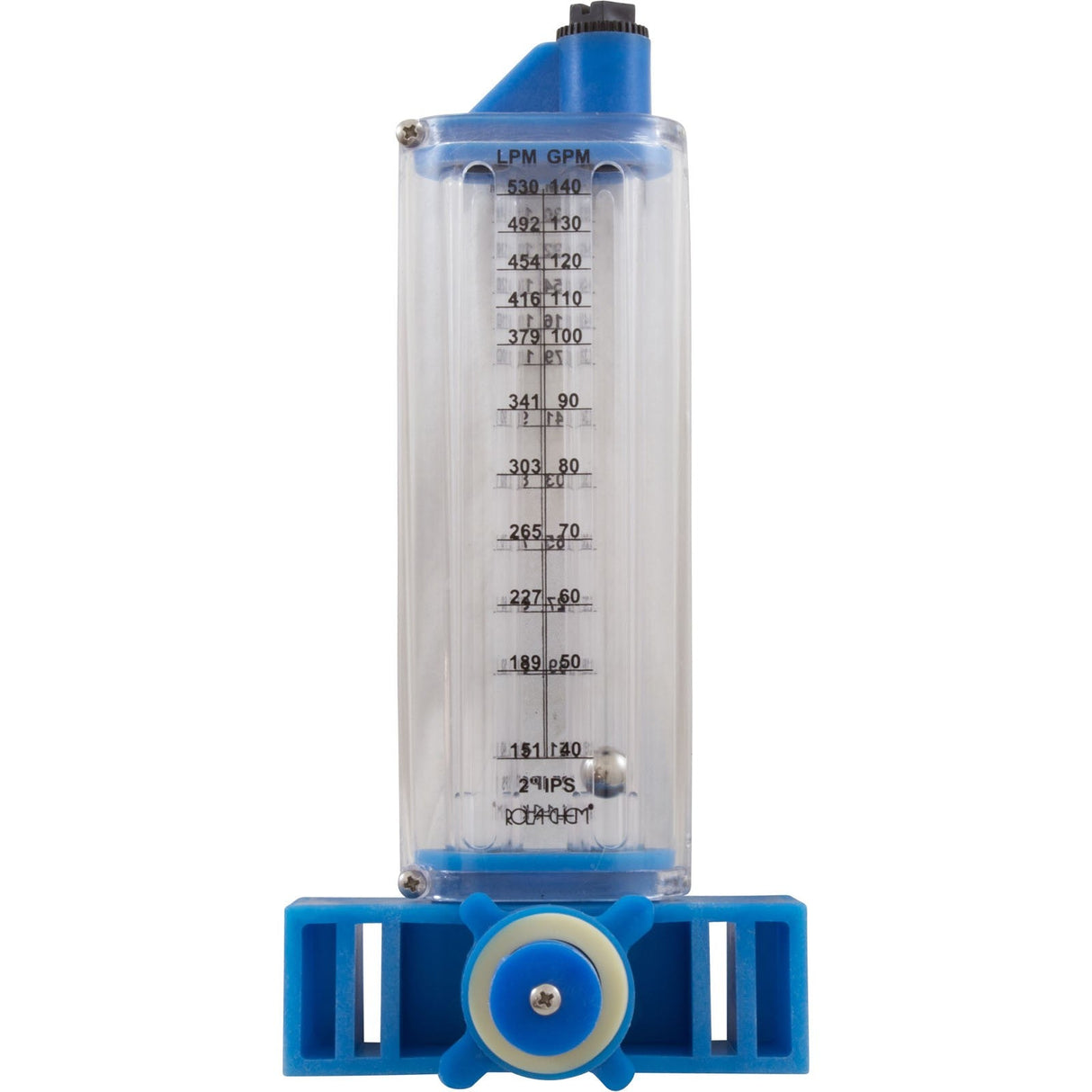 Flowmeter, Rola-Chem Vertical Mount, 2" PVC, 30-150 GPM : 570351V