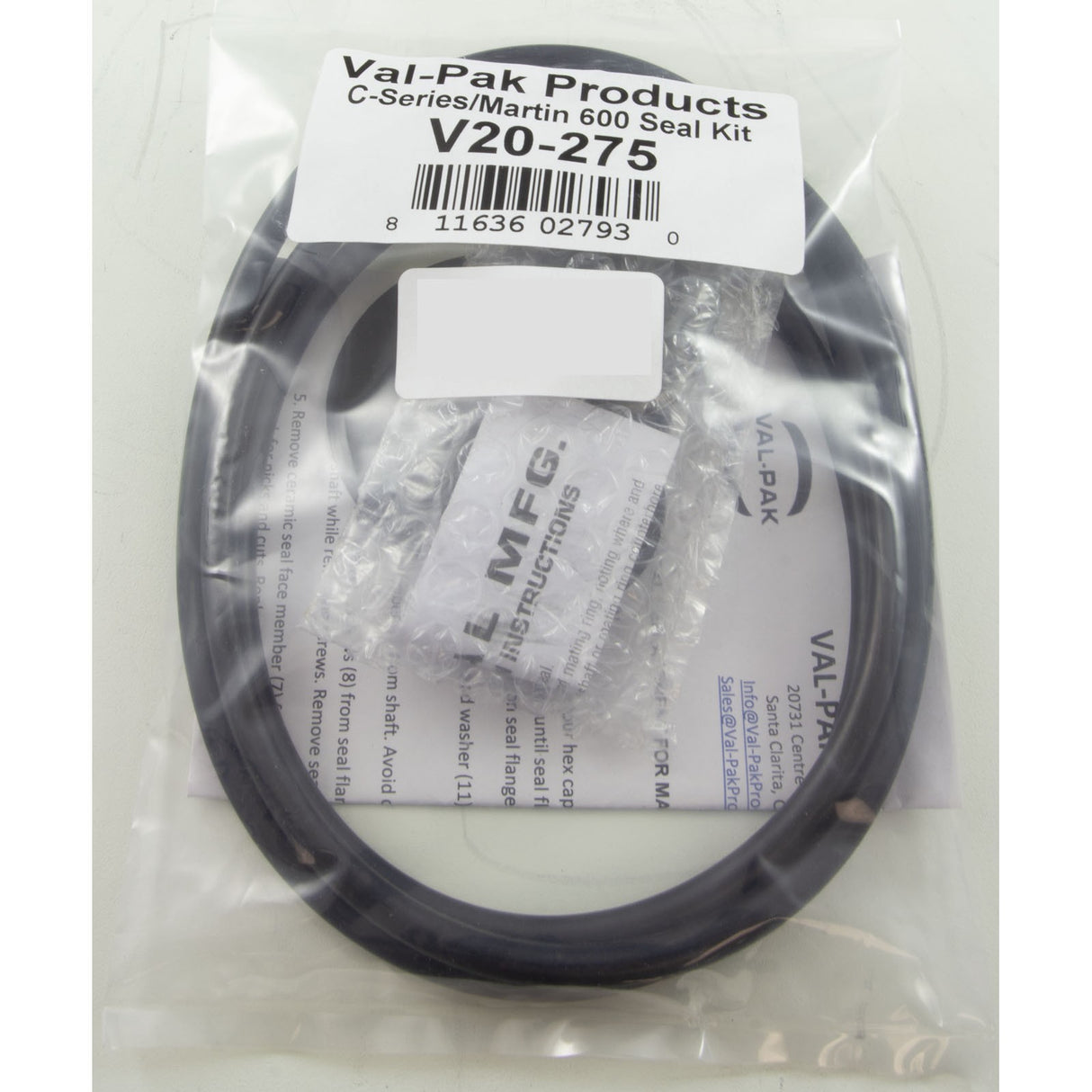 Seal Kit, Val-Pak Martin 600 : V20-275