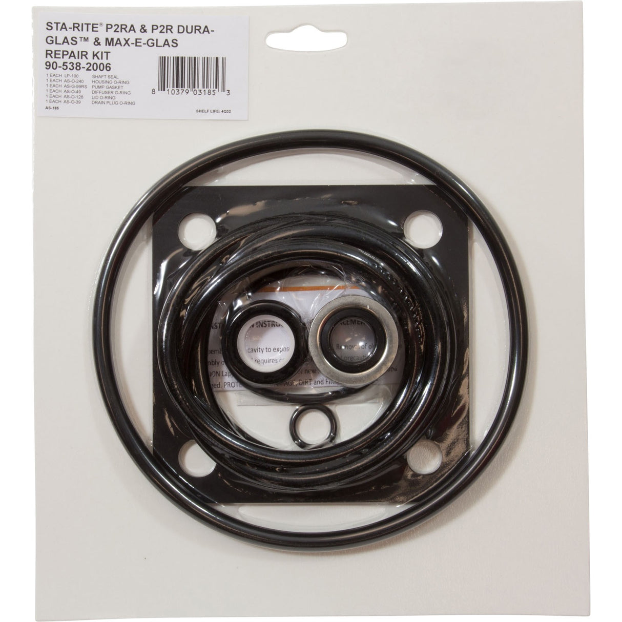 Pump O-Ring Kit, Generic Sta-Rite Dura/Max-E-Glas, w/ Seal :