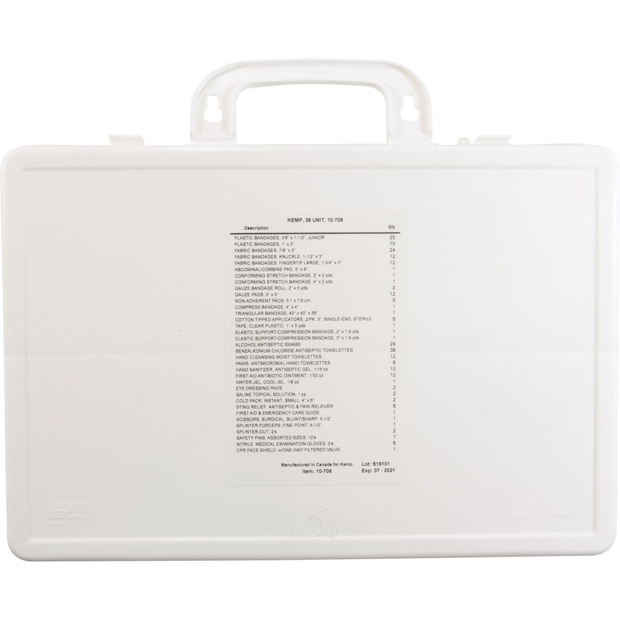 First Aid Kit, Kemp, Plastic, 36 Unit : 10-706
