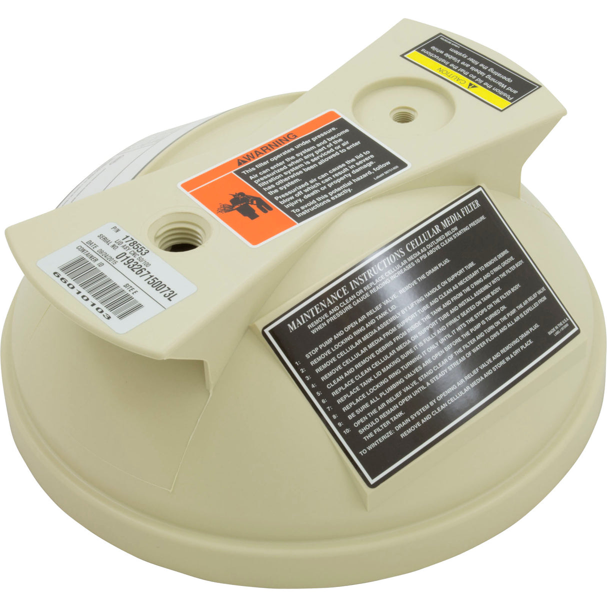 Tank Lid, Pentair American Products CLN/CLR 50/100, Almond : 178553 - American Products/Pentair - 788379671440 - PartsForSpas.com