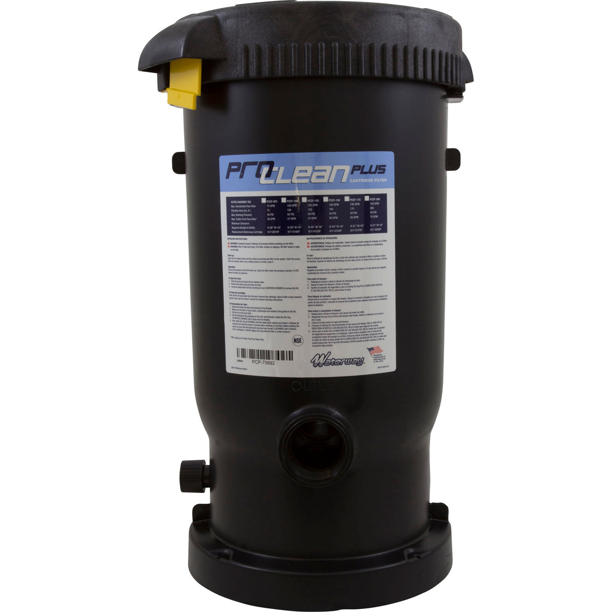 Tank Body, Waterway Pro Clean Plus, w/ Lock Ring : 550-0601 - Waterway Plastics - 550-0601 - PartsForSpas.com