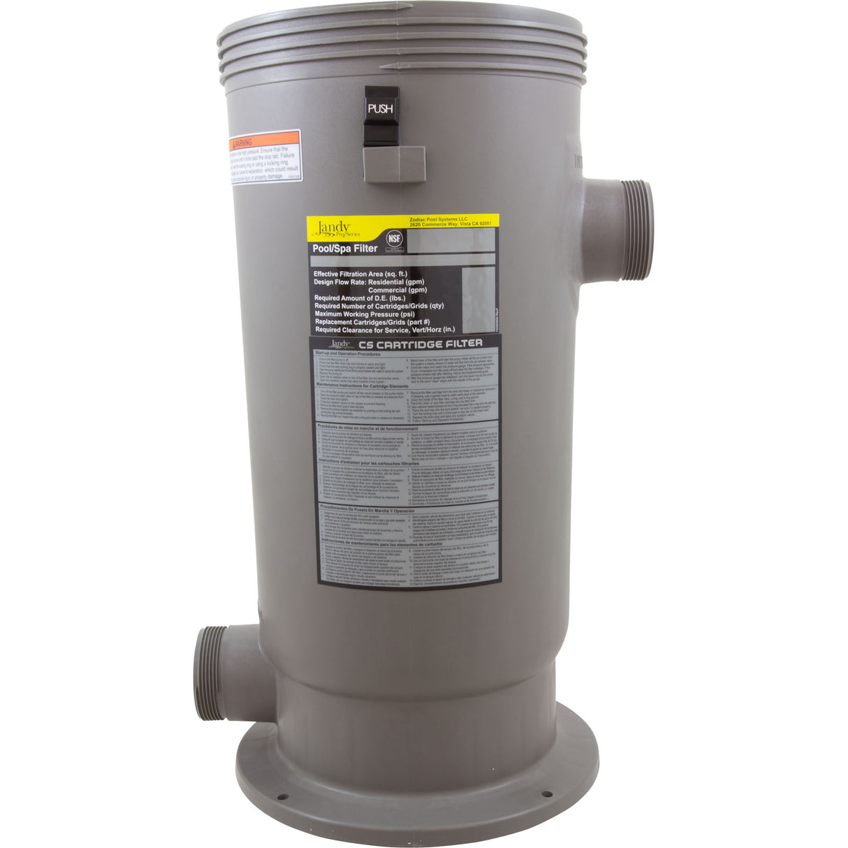 Tank Body, Zodiac Jandy CS : R0462900 - Jandy/Laars/Zodiac - 052337031363 - PartsForSpas.com