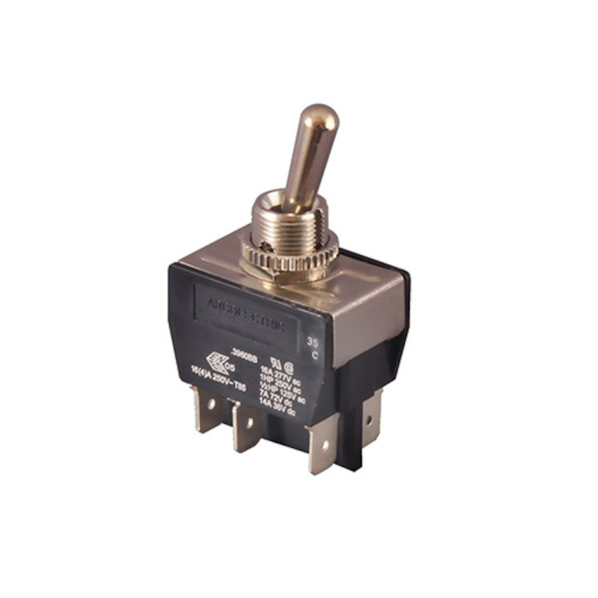 Switch, Toggle, DPDT, 6 Terminals, 16 Amp @ 125/250V : TG2-1