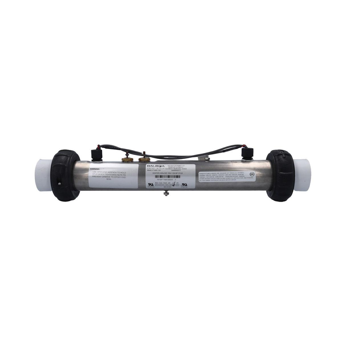 Heater Assembly, Balboa M7, VS/EL, 4.0kW, 230V, 2" x 15"Long, w/2 Sensors, 2"MBT X 1-1/2"S Tailpieces : 58109