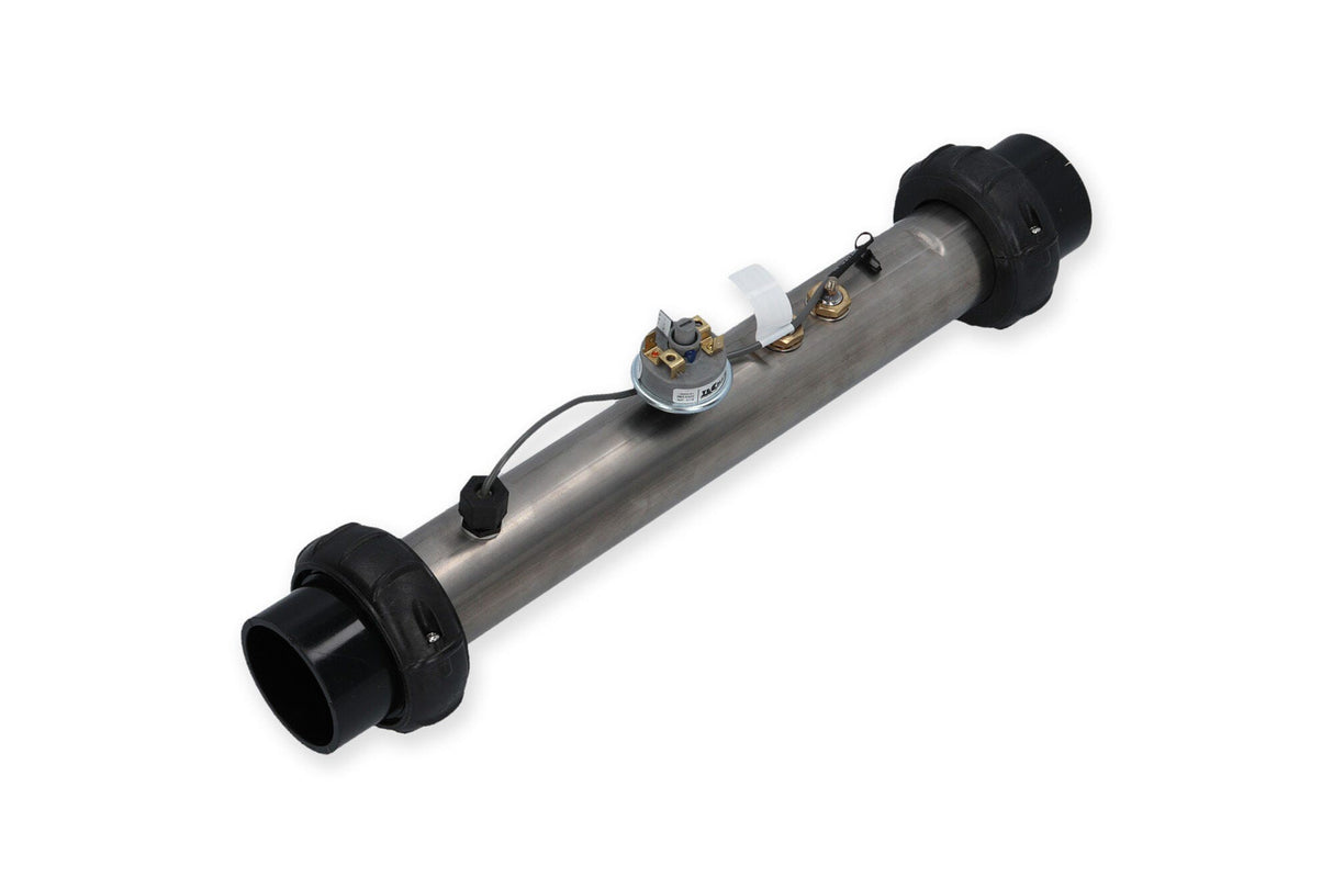 Heater Assembly, Jacuzzi, R574/576, 4.0kW, 230V, 2" x 15"Long, w/1.25 Psi Pressure Switch, Hi-Limit Sensor, Tailpieces : 58048