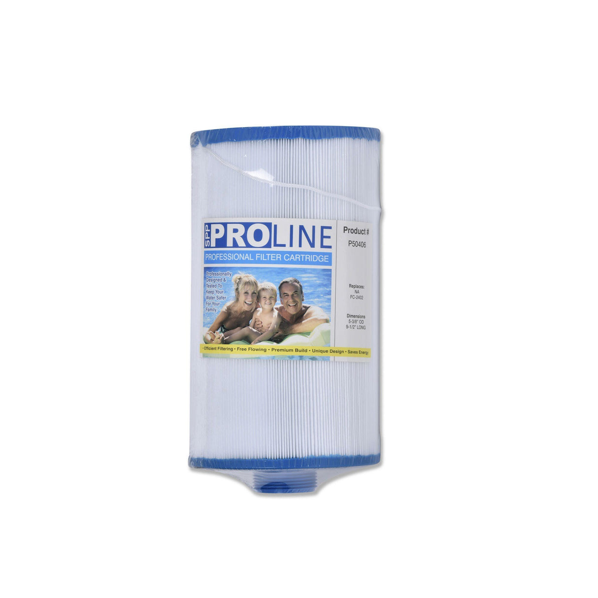 Filter Cartridge: Proline, Diameter: 5-1/4" Length: 9-3/8" Top: Closed w/ String Handle Bottom 1.5" MPT FC-2402 : 50406