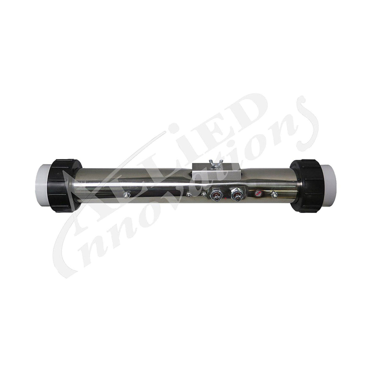 Heater Assembly, HydroQuip, Flo-Thru, 5.5kW, 230v, 2" x 15", Less Pressure Switch, w/Redundant Hi-limit Studs : 48-260032