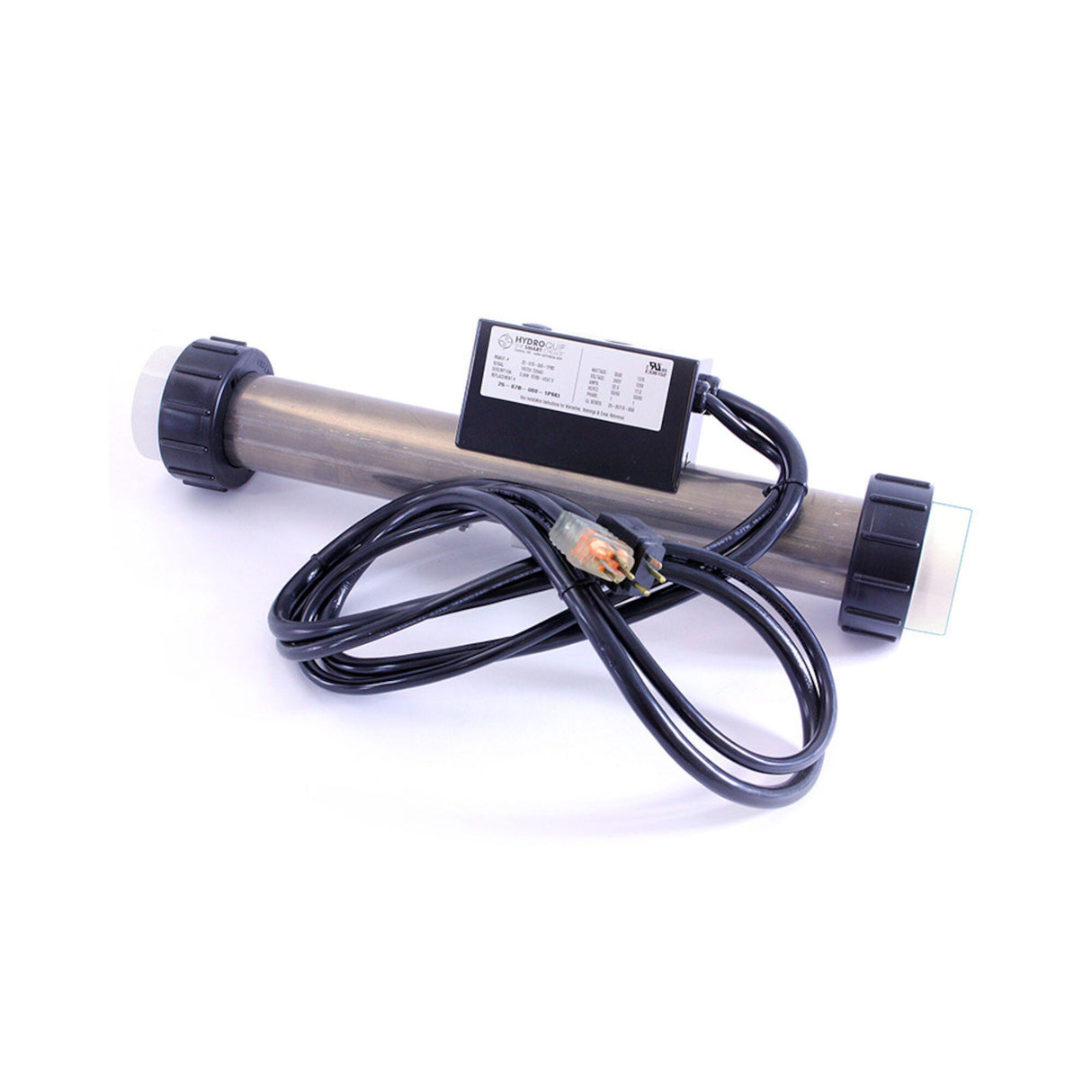 Heater Assembly, HydroQuip, Versi-Heat, 5.5kW, 230V, 2" x 15"Long, 60"Cord, w/Auto Reset Hi-Limit : 22-87B-080-1PM3