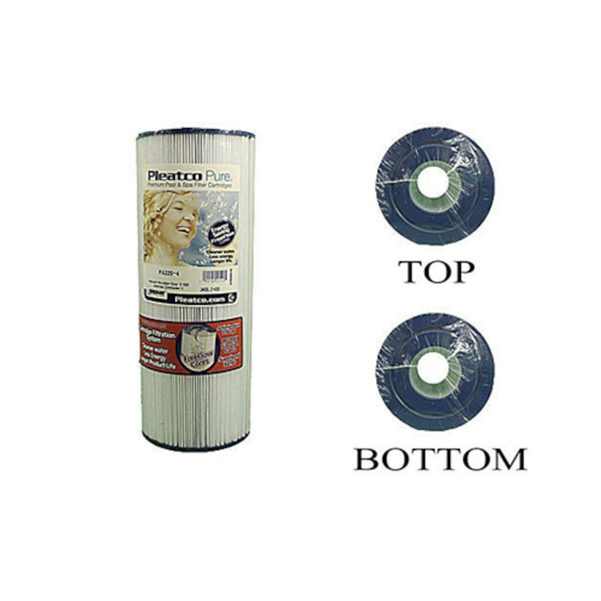 Filter Cartridge, Pleatco, Diameter: 4-5/8", Length: 11-7/8", Top: 2-1/16" Open, Bottom: 2-1/16" Open, 25 sq ft : PA225-4
