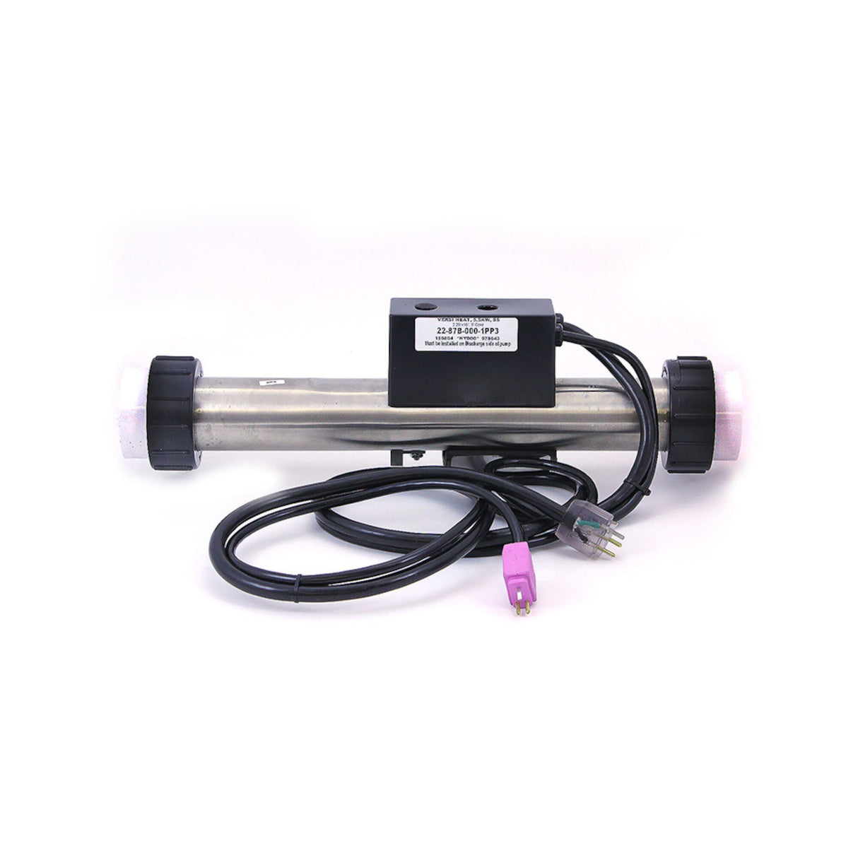 Heater Assembly, HydroQuip, Versi-Heat, 5.5kW, 230V, 2" x 15"Long, 60"Cord, Solid State : 22-87B-000-1PP3