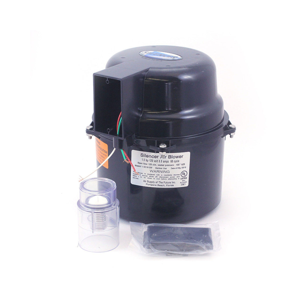 Blower, Outdoor, Air Supply Silencer, 1.5HP, 115V, 7.0A, J-Box : 6316120