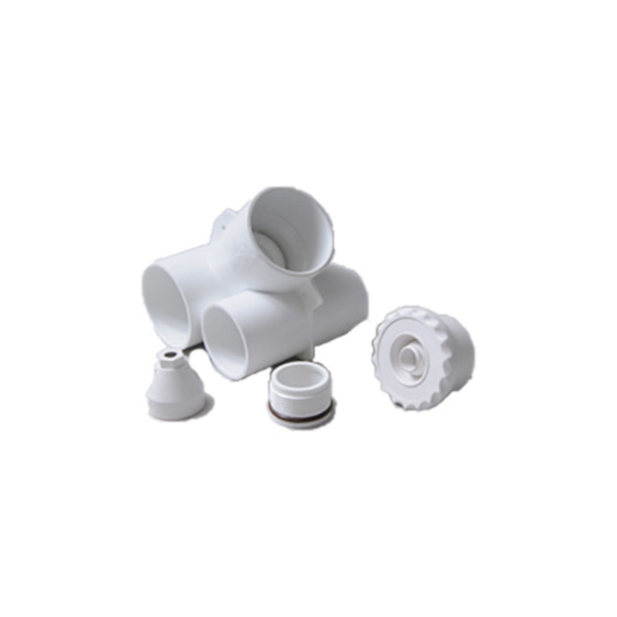 Jet Assembly,Waterway Gunite Adj Mini, Directional, 1.5"S Air x 2" Water, Scalloped, White : 210-3400