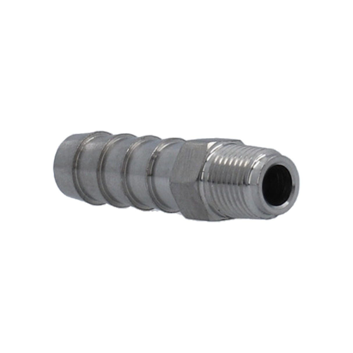 Fitting, Stainless Steel, Barbed Adapter, Sundance / Jacuzzi, 1/8"MPT x 3/8"Barb : 6540-034