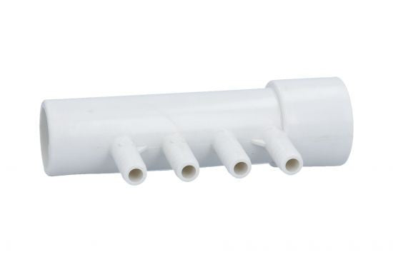 Manifold, PVC, Gentekk, 1"Slip x 1"Spigot x 4 3/8"Ribbed Barb Ports : 4APM1XSP