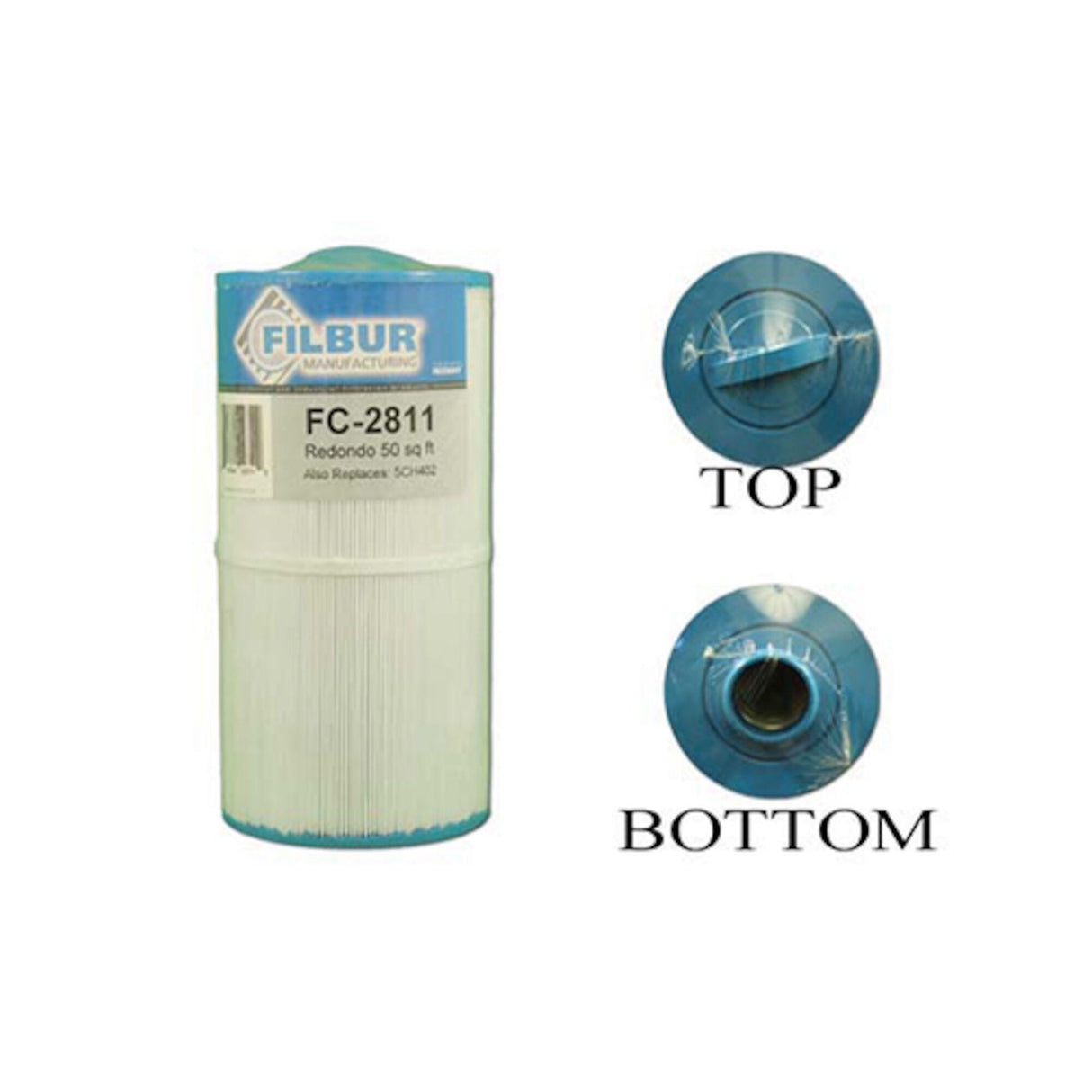 Filter Cartridge, Filbur, Diameter: 5-1/2", Length: 11", Top: Handle, Bottom: 2"MPT, 45 sq ft : FC-2811