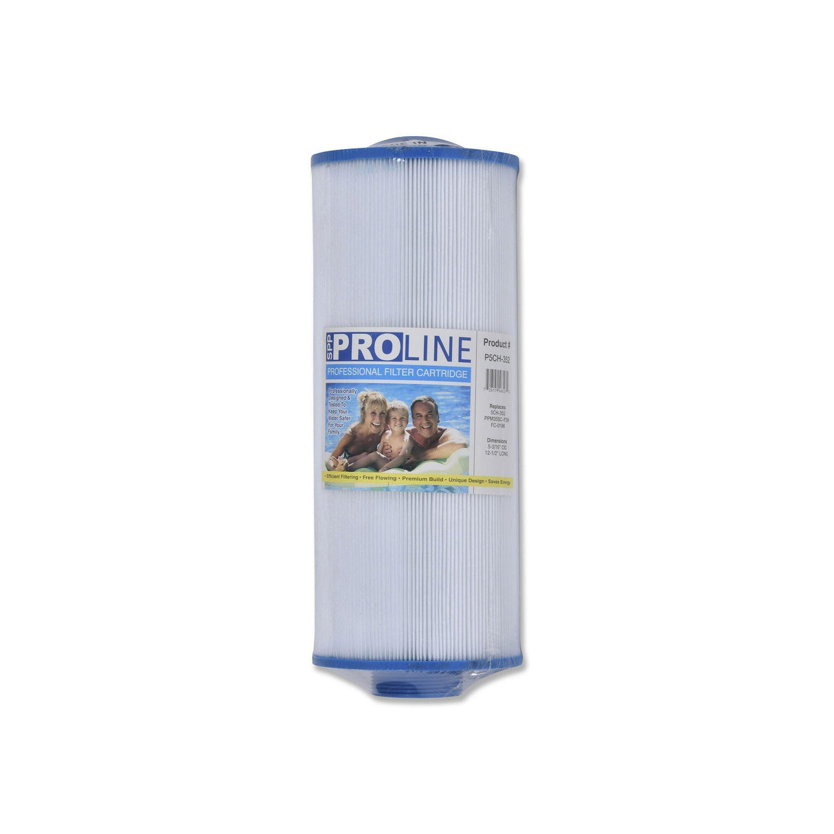 Filter Cartridge, Proline, Diameter: 5-3/16", Length: 12-1/2", Top: Handle, Bottom: 2" MPT, 35 sq ft : P5CH-352